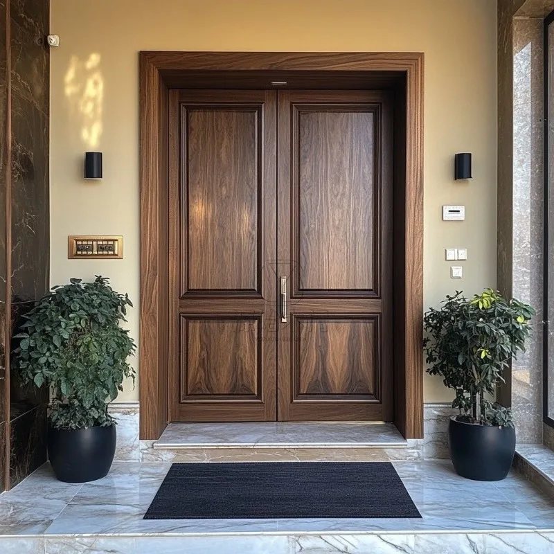 courtyard solid wood entry  anti-theft door, entry  log wind solid wood door, villa door medium ancient double door