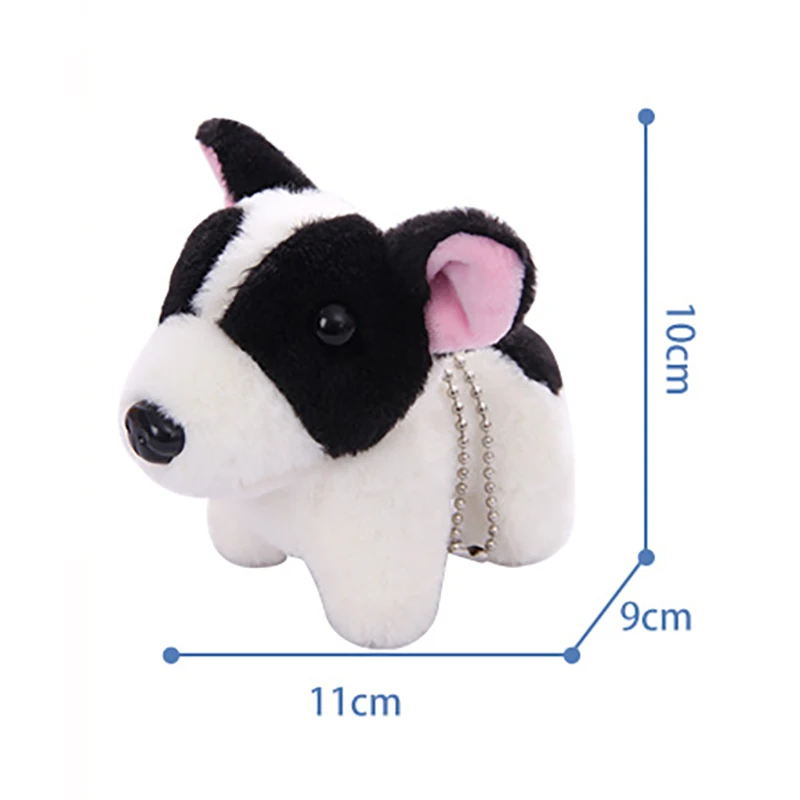 Buldogue francês Plush Toy Keychain, boneca de cachorro engraçada Pingente, divertido e adorável, decoração de mochila, presentes infantis, meninas, fofas, 1pc