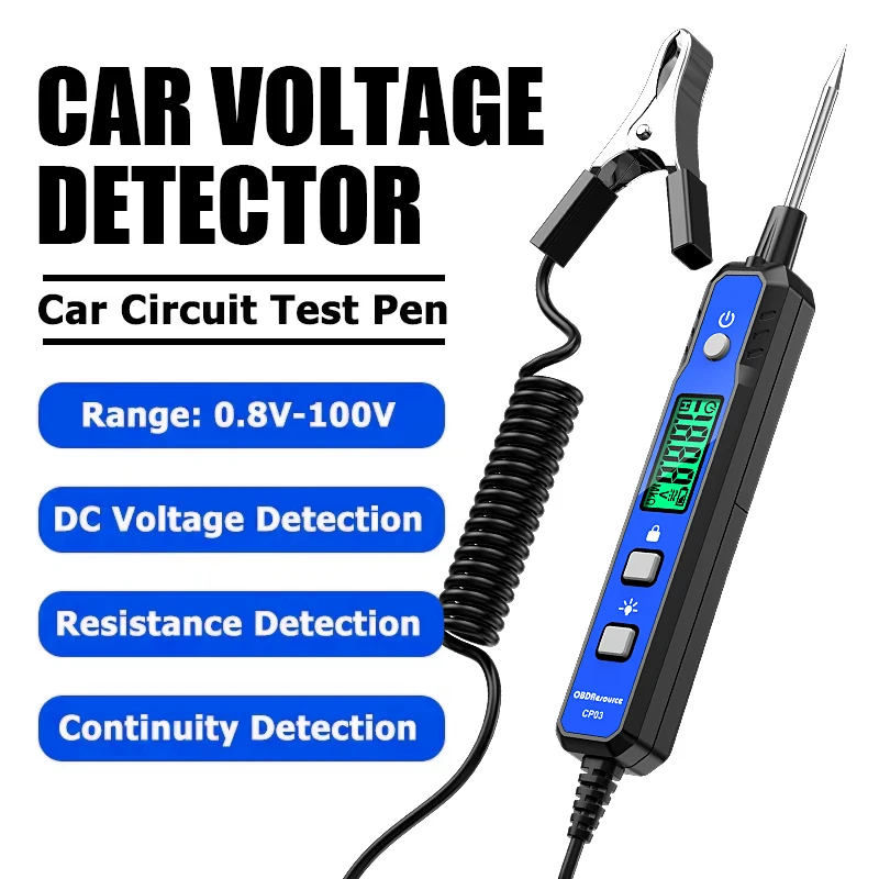 Car Voltage Detector Pen Non-Contact Adjustable DC Voltage Backlight Tester Car Fault Maintenance Circuit Test Pen 110V