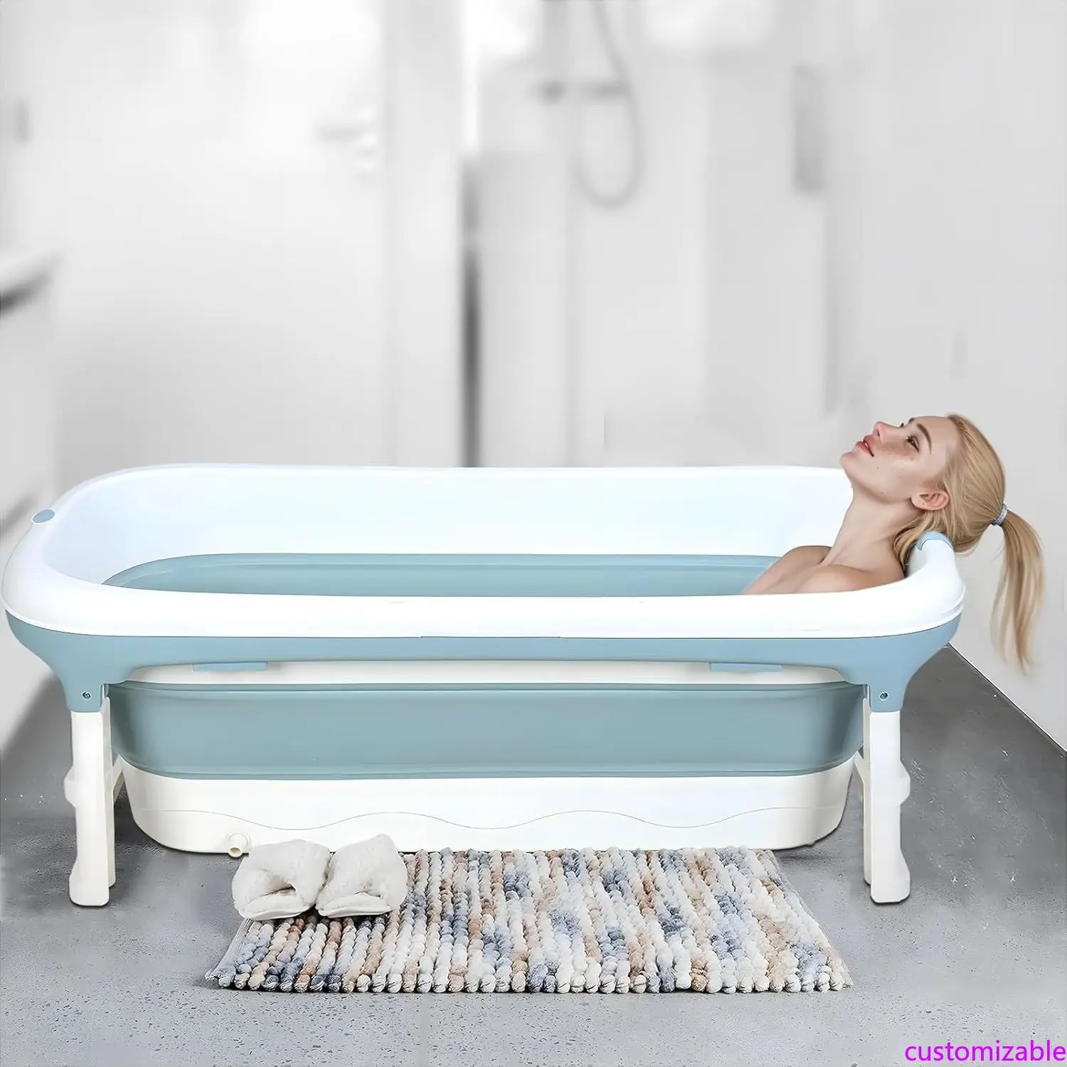 

Adult-Sized Portable Ice Bath Tub, Collapsible Adult Bathtub for Showers, Outdoor Camping Baths, and Sitz Bathing Solutions