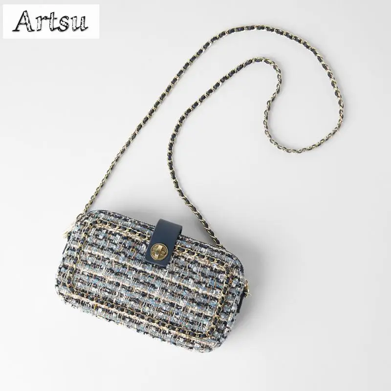 

New Splicing Soft Woolen Shoulder Crossbody Bag Chain Small Square Bag Versatile Small Fragrant Style Bag Outdoor Crossbody Bag