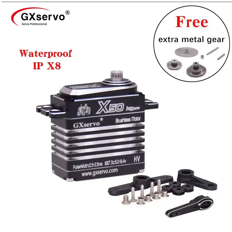 Brushless Digital Servo 50kg 80kg HV Large Torque Steel Metal Gear Waterproof IPX8 Motor For RC Car Xmaxx Crawler Robot Parts