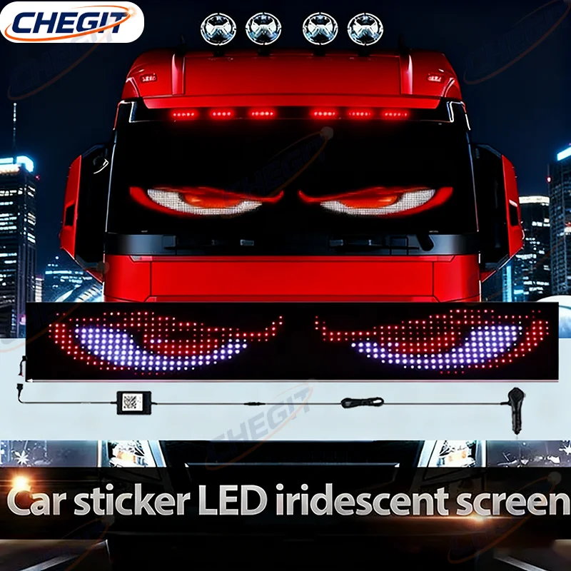 

DIY индивидуальный текстовый узор светодиодный знак глаз дьявола для грузовика автомобильное управление через приложение программируемый дисплей прокрутка рекламный глаз