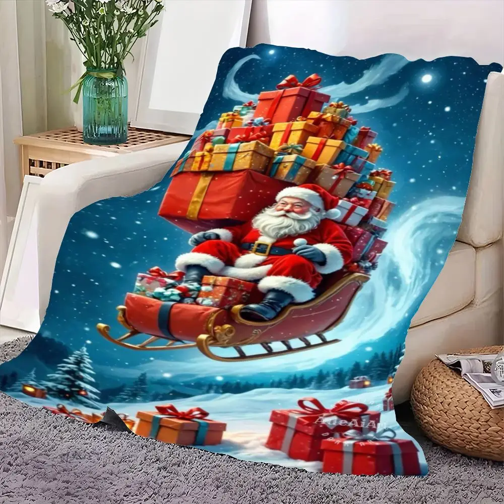 ديكور عيد الميلاد السحري سانتا كلوز ذو مزلقة ذهبية - تمثال جولي سانتا مع هدايا ملفوفة مشرقة، منظر طبيعي ثلجي، وميض #2