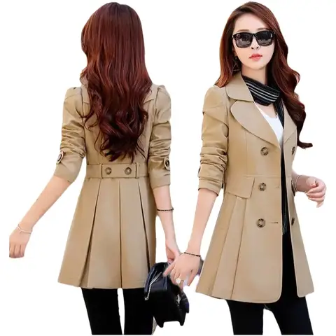 Chaqueta gabardina de longitud media para mujer, nuevo estilo, versión coreana para ropa de mujer de 30-40-50 años, primavera y otoño