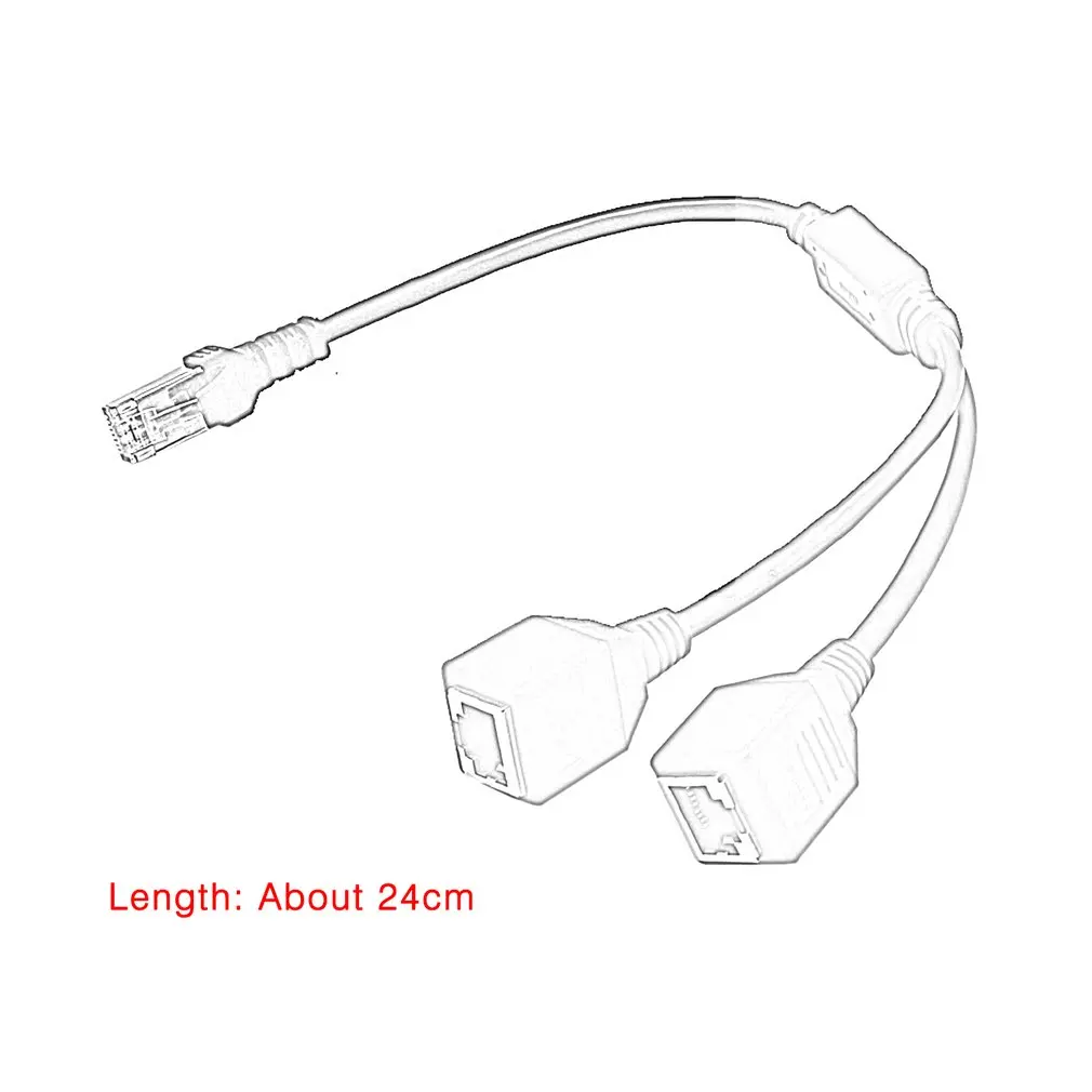 RJ45 1 Male to 2 Female Socket Port LAN Ethernet Network Splitter Y Stable Transmission Cat5e Cat5 Cat6 Easy Adapter Cable