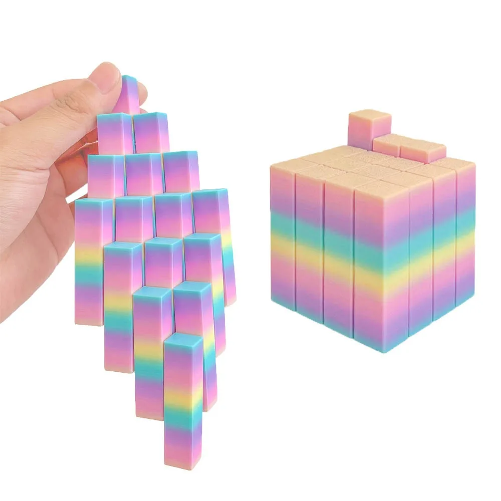 3D Print Magic Cube 4x4 Colorful Magic Cube Stress Relief Toy Fun Fidget Toys for Child Adult Glow in the Dark Desktop Ornament