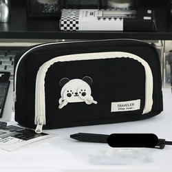 Kawaii Panda borsa per penna di grande capacità astuccio per matite coreano astuccio per scuola multistrato borsa per cancelleria studente torna a materiale scolastico