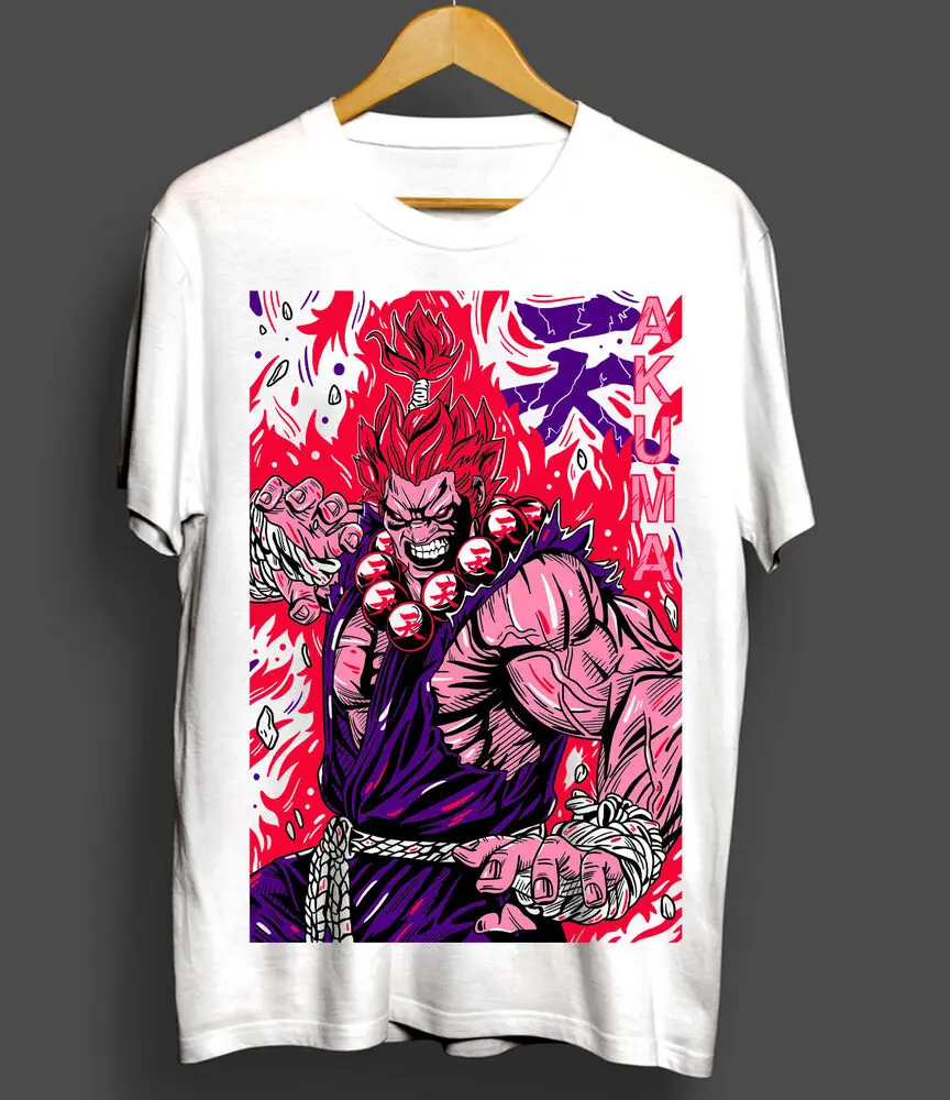 Akuma Gouki t-shirt Karate Street Fighter videogiochi Fighting shirt Graphic Tee