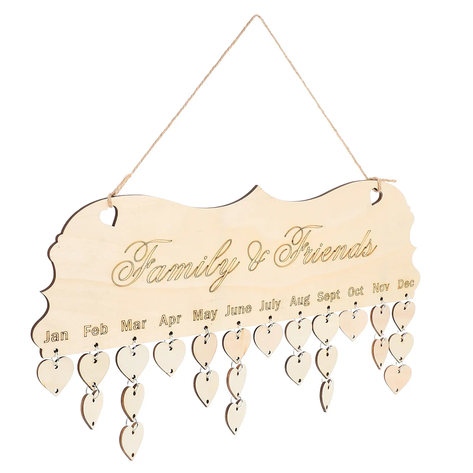 

Деревянный календарь-плакат для заметок, настенный органайзер для напоминаний о днях рождения и годовщин в семье, украшение для дома