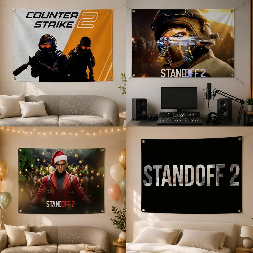 Game Standoff 2 Tactical Shooter Flags Wall Hanging Flag Banner for Bedroom Dorm Party Festival Camping Indoor Outdoor Decor