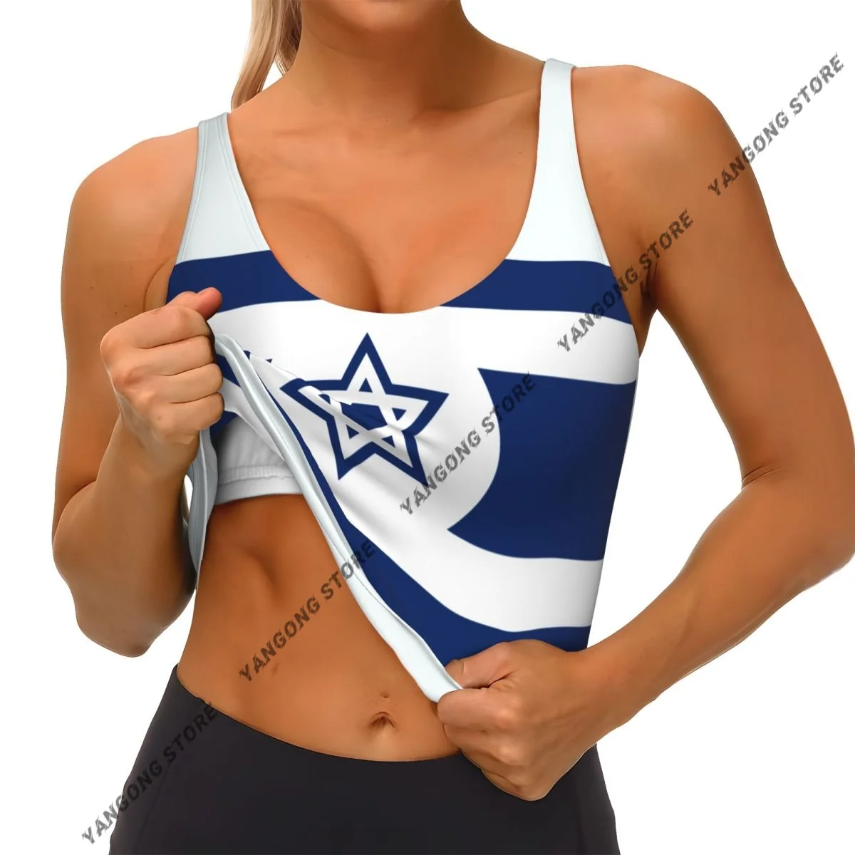 

Women Sexy Sports Vest Israel Flag Female Streetwear Sport Lingerie Tee Crop Top
