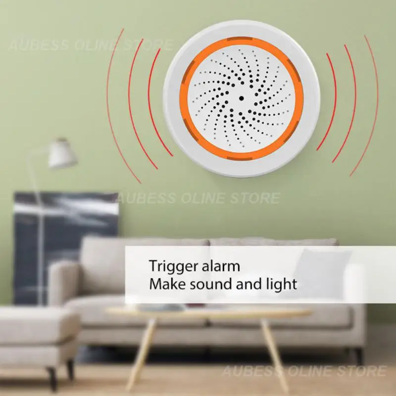 Sensor cahaya suara 90db Alarm sirene bawaan 40m sirene Usb 2 in 1 Sensor Smart Home Tuya Sensor cerdas