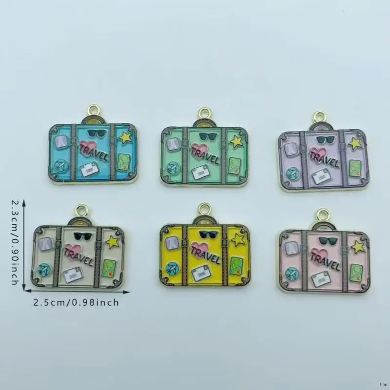 10pcs Fashion Enamel Printed Handbag Series DIY Jewelry Accessories Keychain Bag Drip Oil Alloy Pendant view 6
