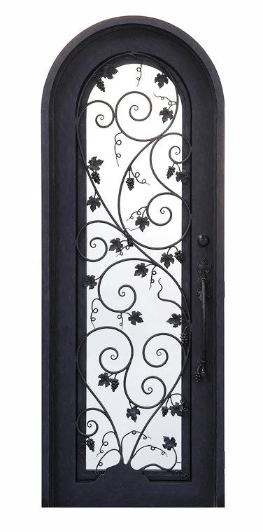 China Wrought Iron Doors Design For Home Arch Wine Steel Door