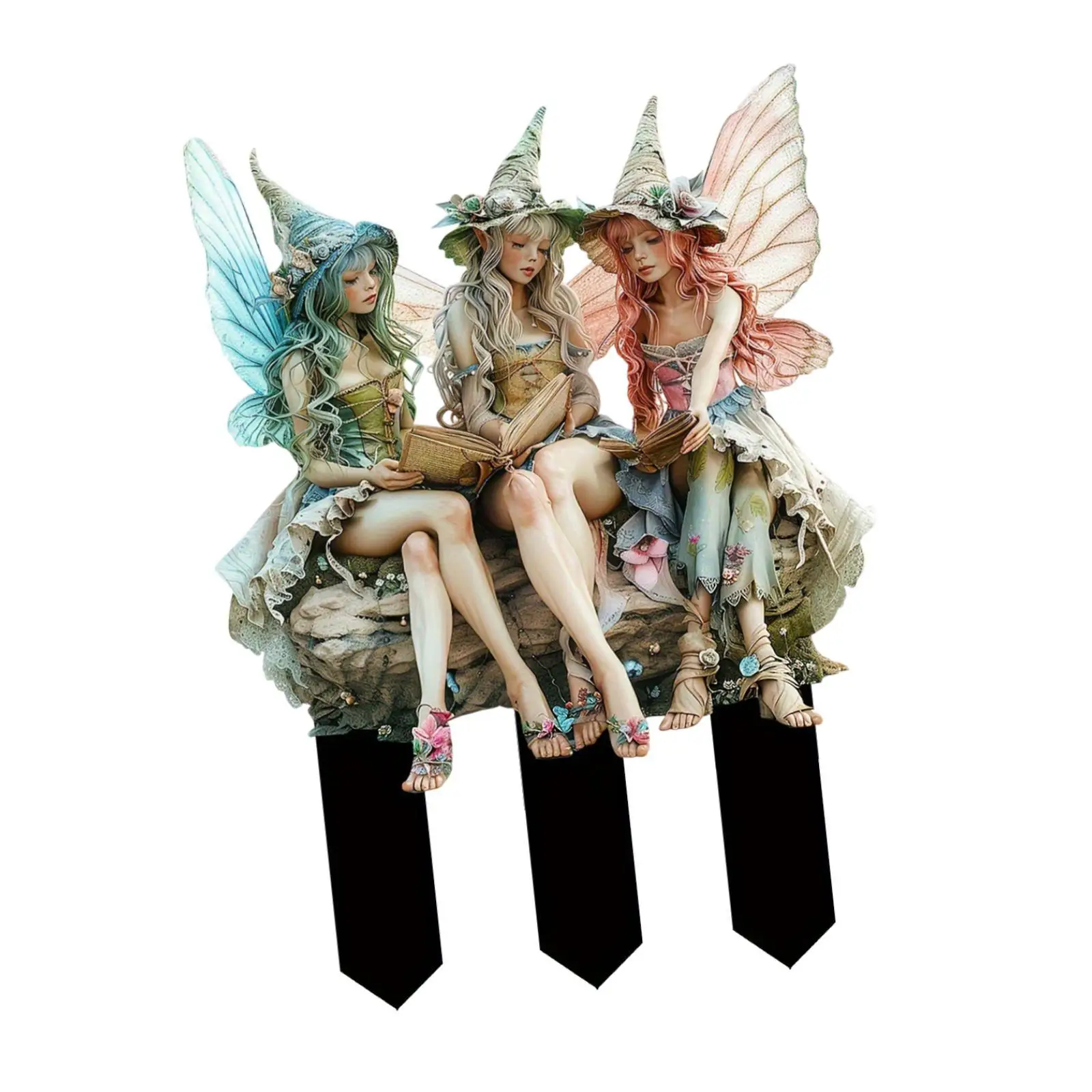 Creative Acrylic Garden Stake Butterfly Fairy Yard Art Decor for Backyard Pathway Lawn Ornament Outside Decoration