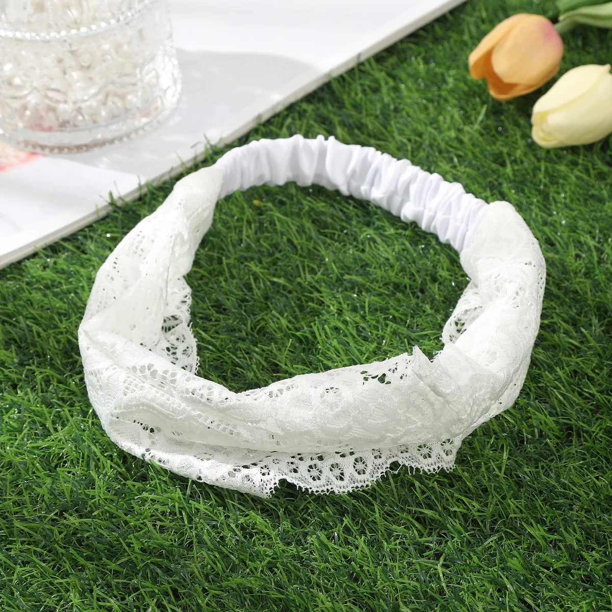 Sports Headwear Women Turban Bandanas Girl Fashion Hairband Boho Soft Hair Band Turban Stretchy Lace Wide Band Headband