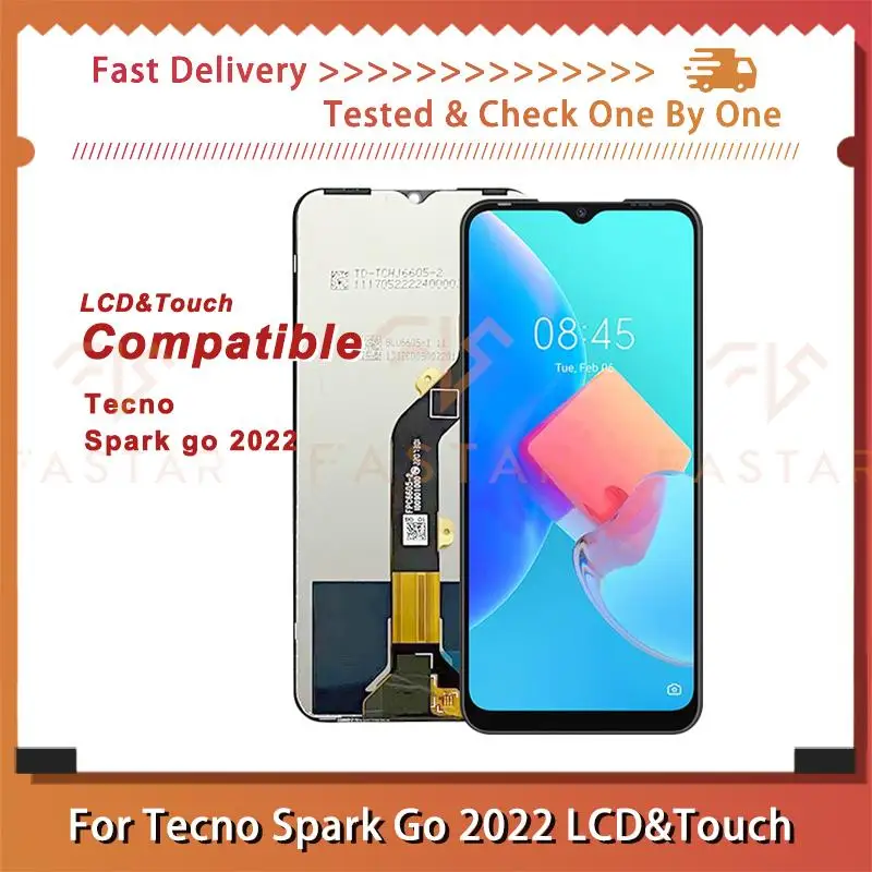 

6.52"Tested For Tecno Spark GO 2022 LCD Display Touch Digitizer Assembly replacement phone Screen KG5 KG5M KG5H Spark GO2022 lcd