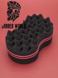 African Magic Barber Sponge Double Sided Magic Hair Curl Weave Dreads Sponge Brush Hair Brush For Black Man Hair Twist Sponge