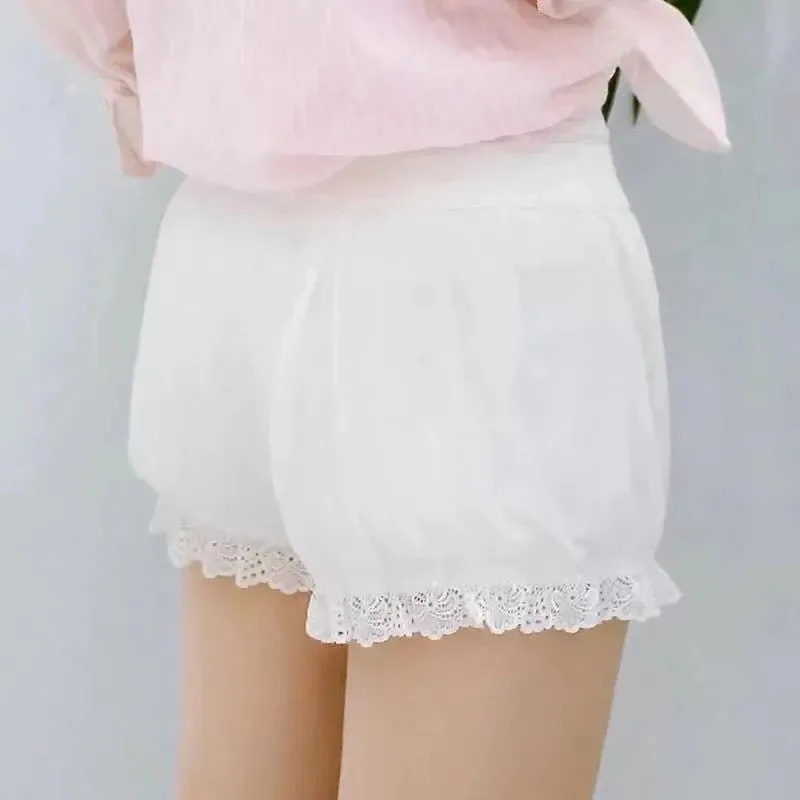 JK Bloomers Lolita Safety Shorts Pants Sweet Women Gothic Japanese Girls Cute Lace Bow Ruffles Stretchy Underpants Chic Cotton