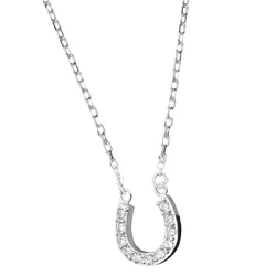 Trendy Horseshoe Pendant Necklace Women Creative Jewelry Chain Sterling Silver Fashion Accessory Gift Chain Necklace For Charm