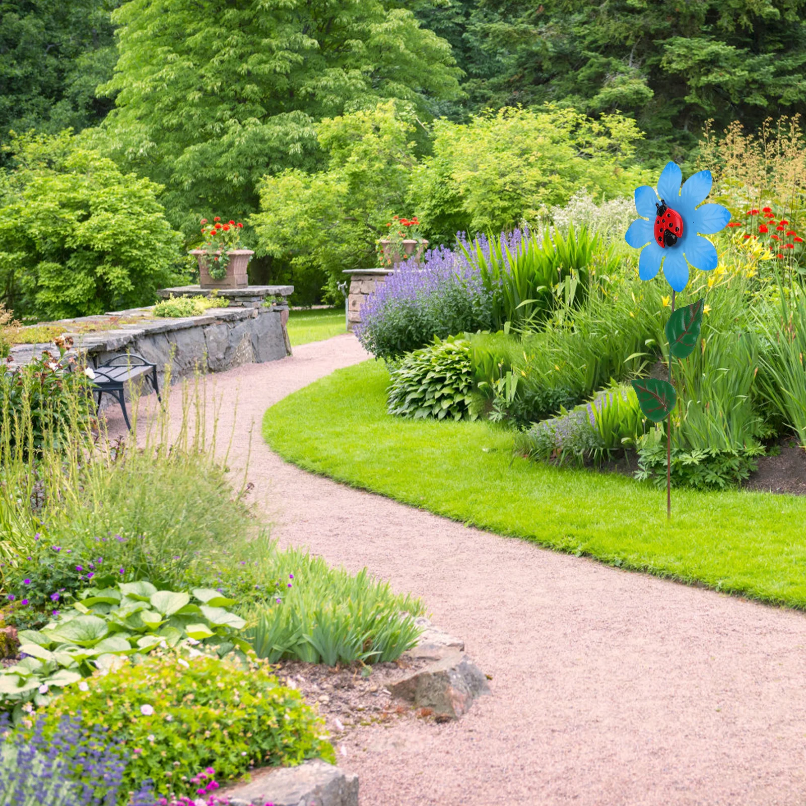 

1pcs Flower Flower Stake Ornament Decor Stake Garden Art Outdoor Yard Decoration Landscape Sculpture For Home Lawn Courtyard