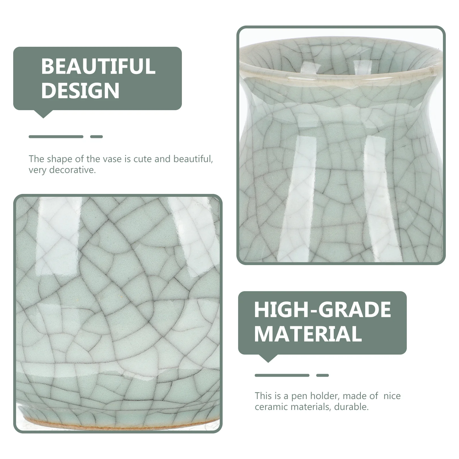 منظم أقلام السيراميك، تخزين رائع متعدد الوظائف لسطح المكتب لأقلام الرصاص وأقلام التحديد وحامل القلم الرصاص للمكتب