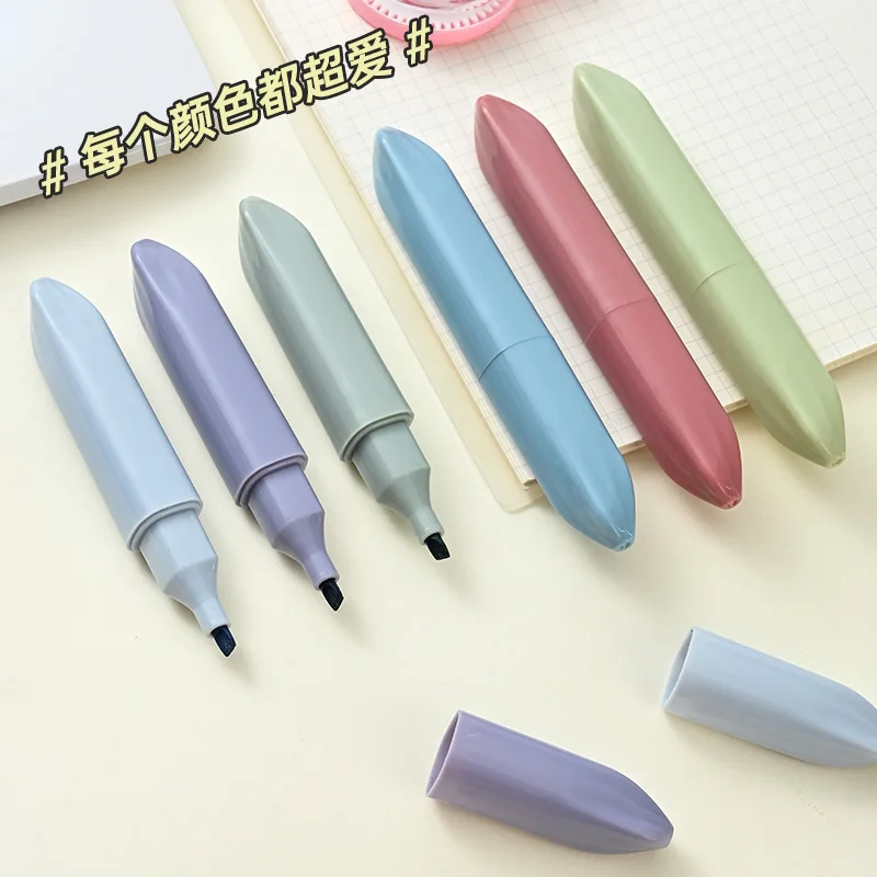 36PCS  Children's Graffiti Hand Account Pen 4 Pack Morandi Primary School Key Marker Pens