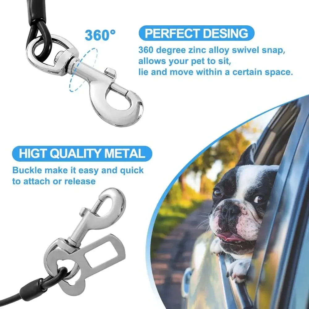 Dog Car Harnesses Pet Vehicle Anti-bite Wire Rope Dog Seat Belt for Dogs Travel Traction Collar Harness Safety Leash Supplies