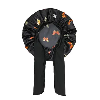 新印花緞面兒童睡帽,女童寬彈性帶緞帶,兒童睡帽,浴帽,頭巾 6 最佳銷售 睡前酒 - №1