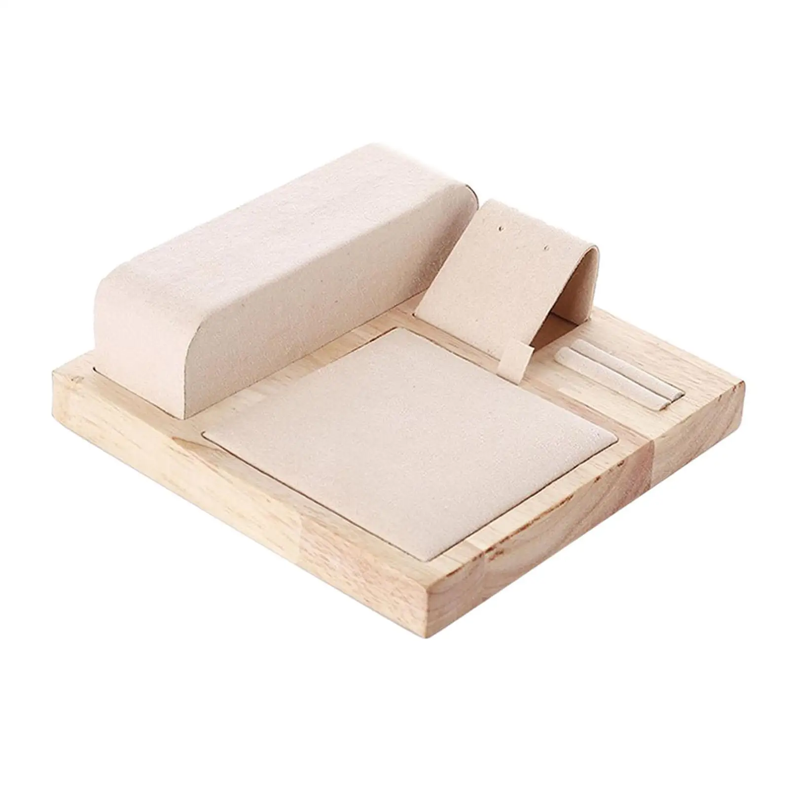 

Wood Jewelry Displaying Stand Necklace Rings Earrings Holder, Soft to The Touch