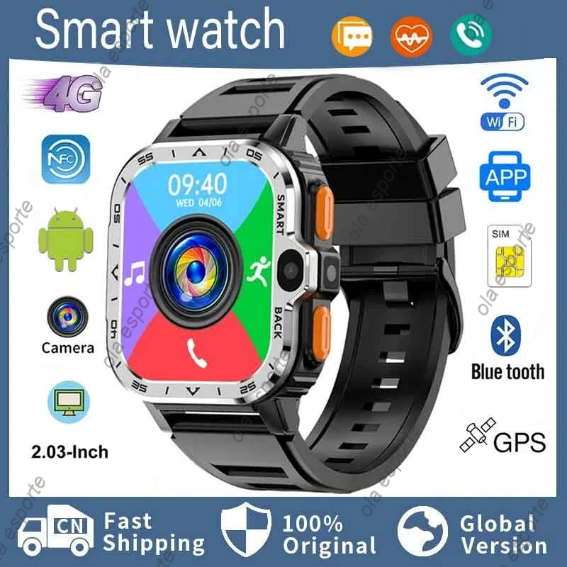 New 4G Smart Watch Android OS Built-in GPS That Combines Video Voice Wi-Fi Calls Messaging HD Dual Cameras Play Store Smartwatch