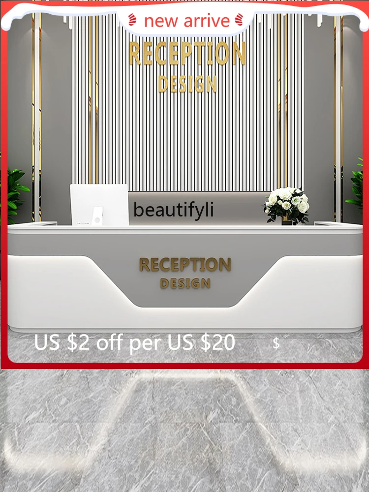 

Simple Modern Beauty Salon Health Club Bar Counter Nail Salon Cashier Reception Desk