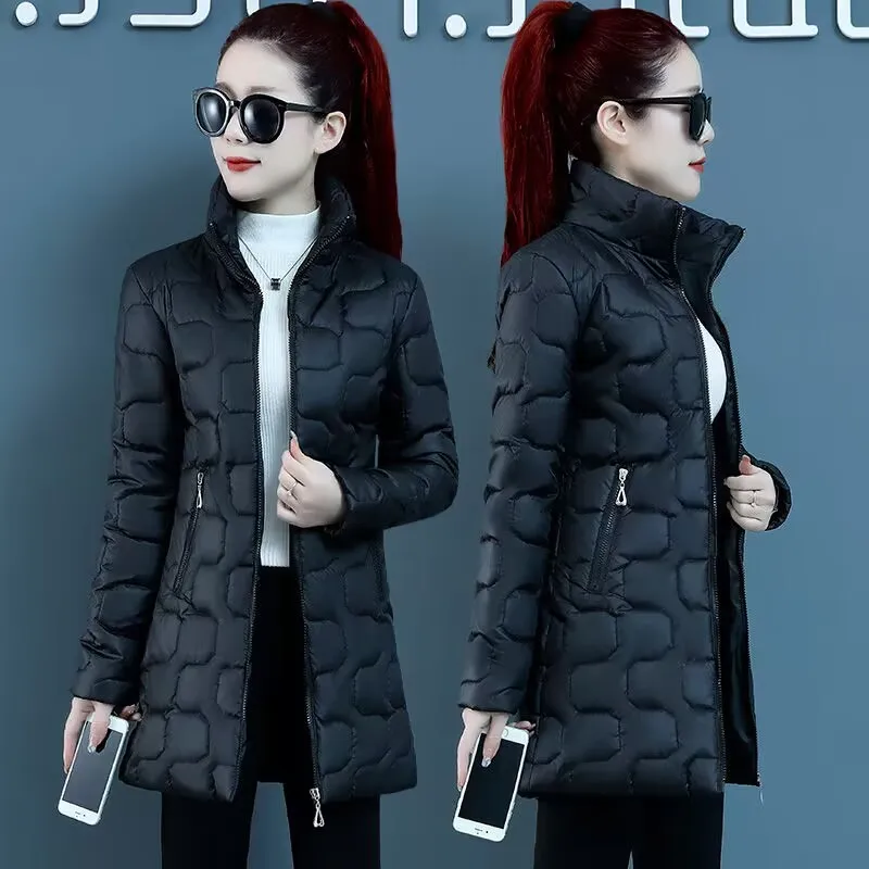 

Женская длинная парка: новая теплая повседневная зимняя куртка свободного кроя с хлопковым утеплителем, удлиненная верхняя одежда для женщин