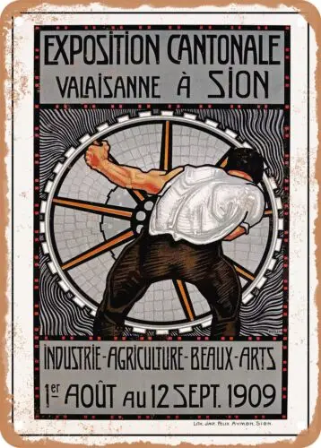 METAL SIGN - 1909 Canton of Valais Exhibition