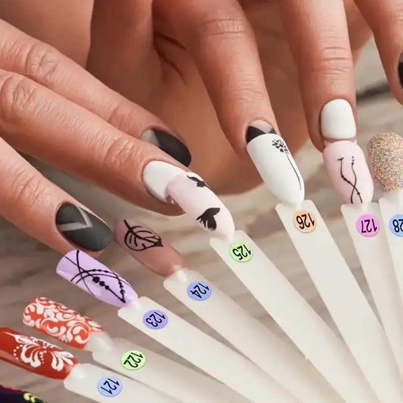 10Pcs Waterproof Nail Polish Number Stickers Labels For Gel Lacquer Lipstick Bottles & Tips Manicure Display Marking Tool