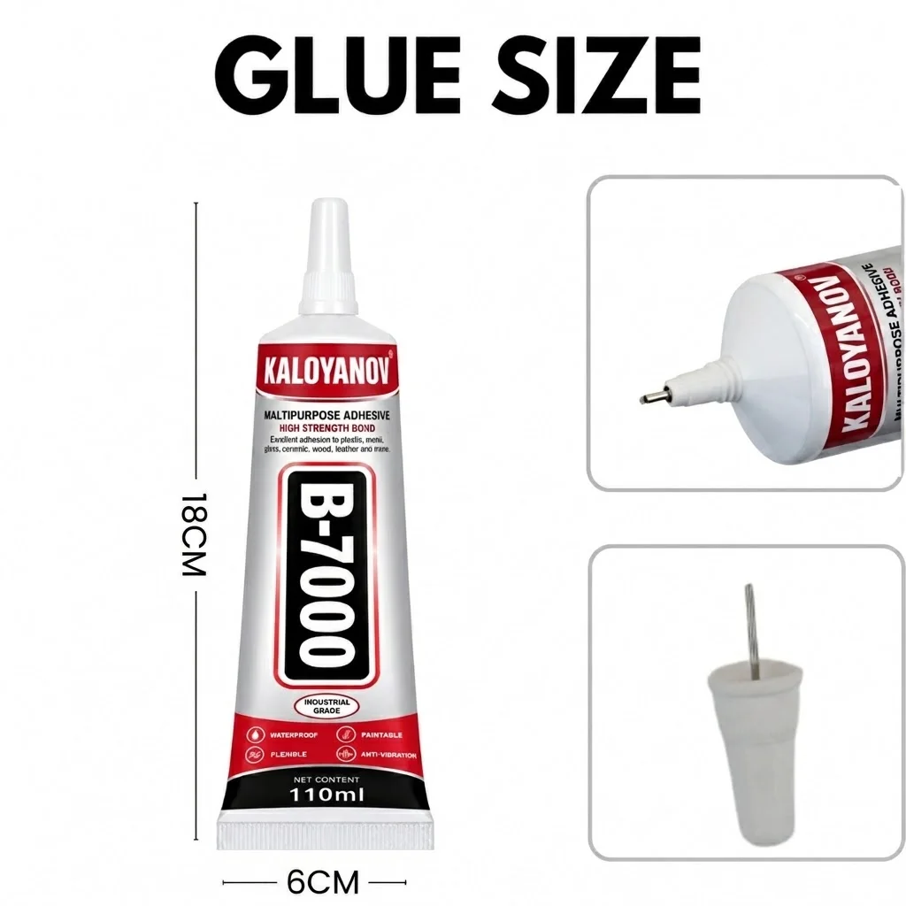 B-7000 Clear Glue for Rhinestones,, B7000 High Viscosity Glues for Cell Phone Screen Repair Jewelry Stone Metal Nail Art Glass 