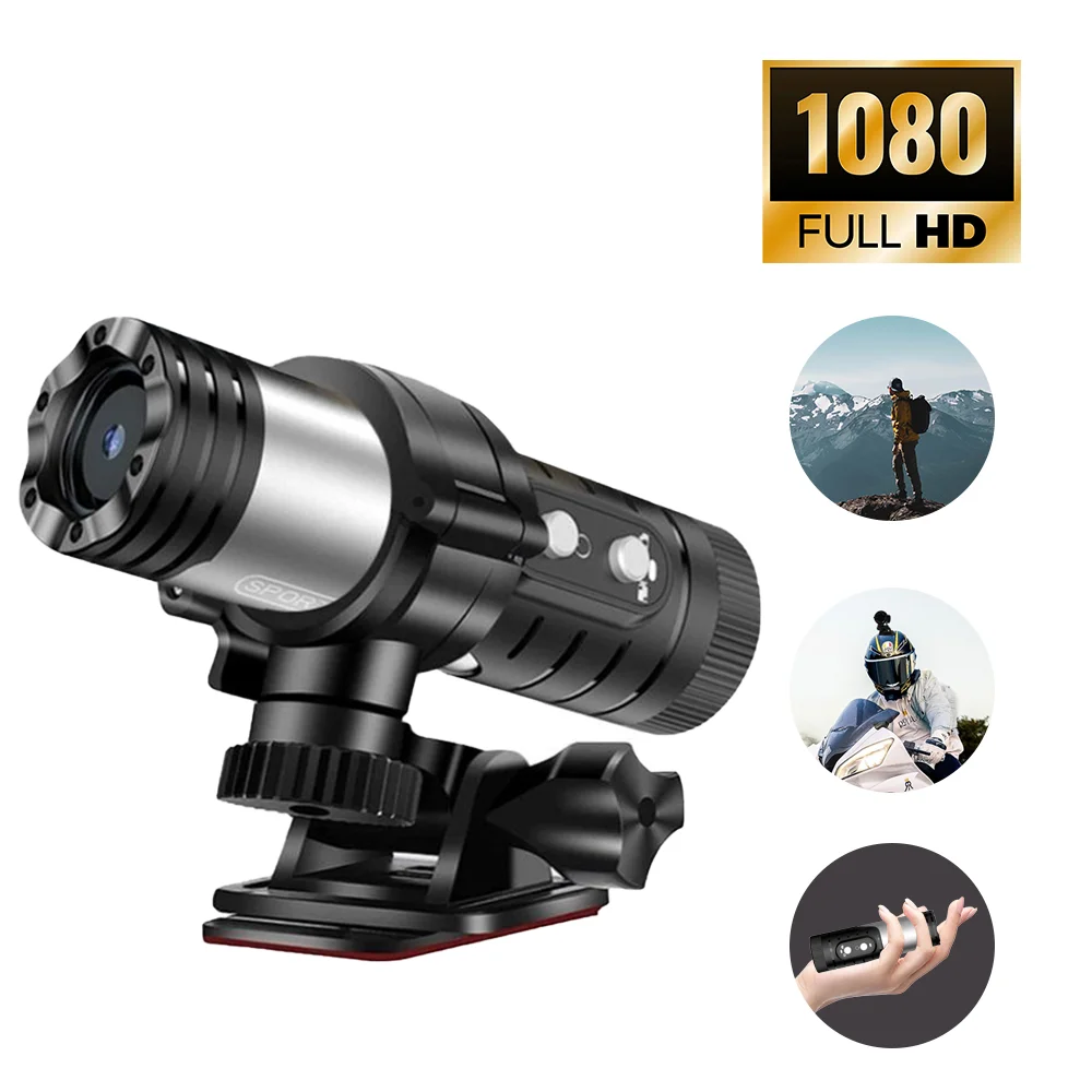 

Экшн-камера с фонариком для шлема, 1080P, мини, Full HD, водонепроницаемая, с защитой от тряски, для спорта, велоспорта и мотоциклов