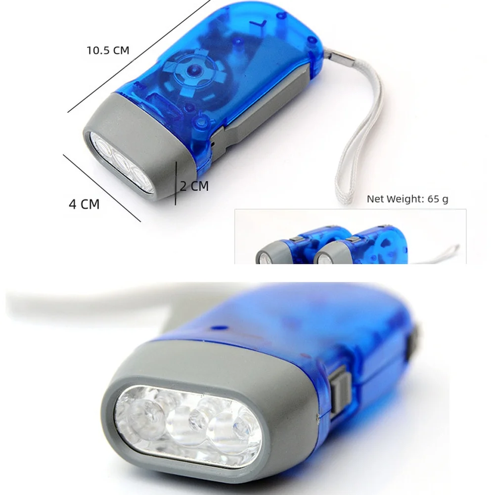 

1pc Portable Outdoor Hand-crank Generator Flashlight Mini Pocket Camping Light LED Hand Press Crank Camping Lamp Light