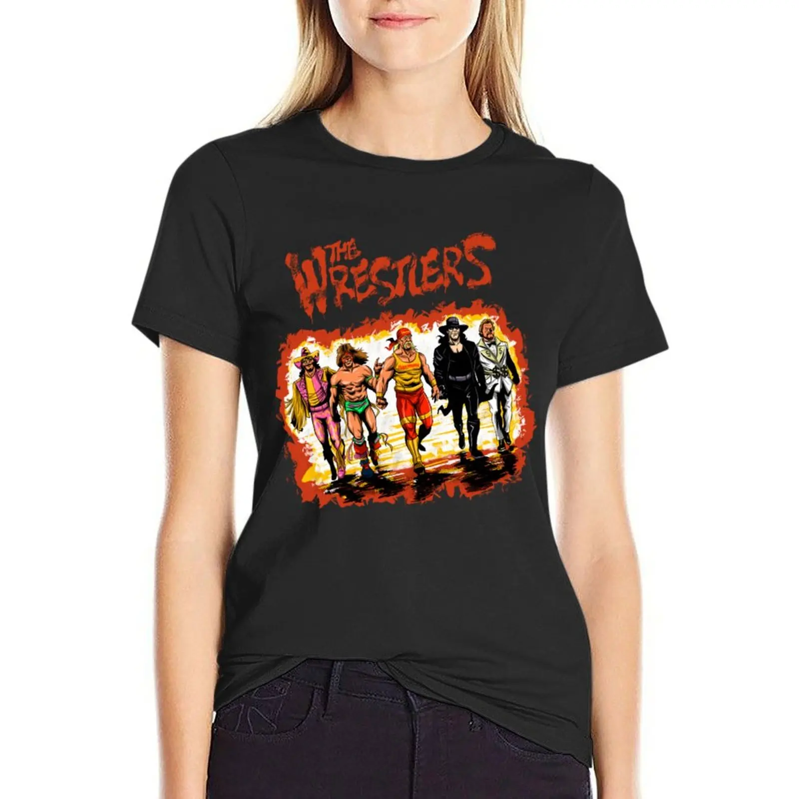 

The Wrestlers T-Shirt korean fashion summer tops graphics cropped t shirts for Women