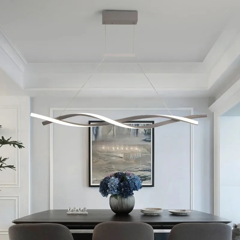 Plafonnier LED suspendu rotatif au design moderne, éclairage d'intérieur, luminaire décoratif de plafond, idéal pour une cuisine, une salle à manger ou un bureau