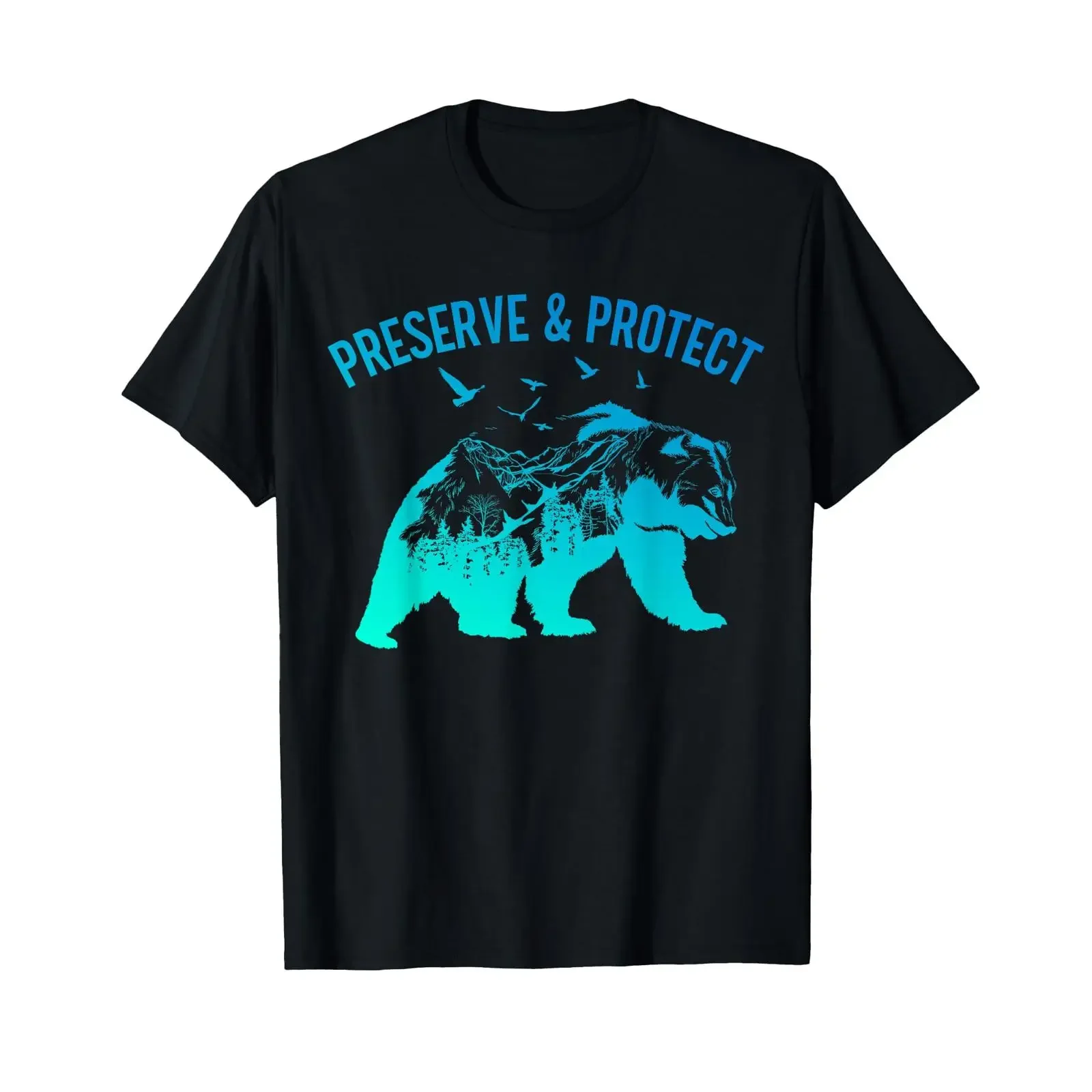 Preserve Protect National Park Nature Forest Bear Wildlife T Shirt vintage Washed graphic Soft Comfortable Unisex