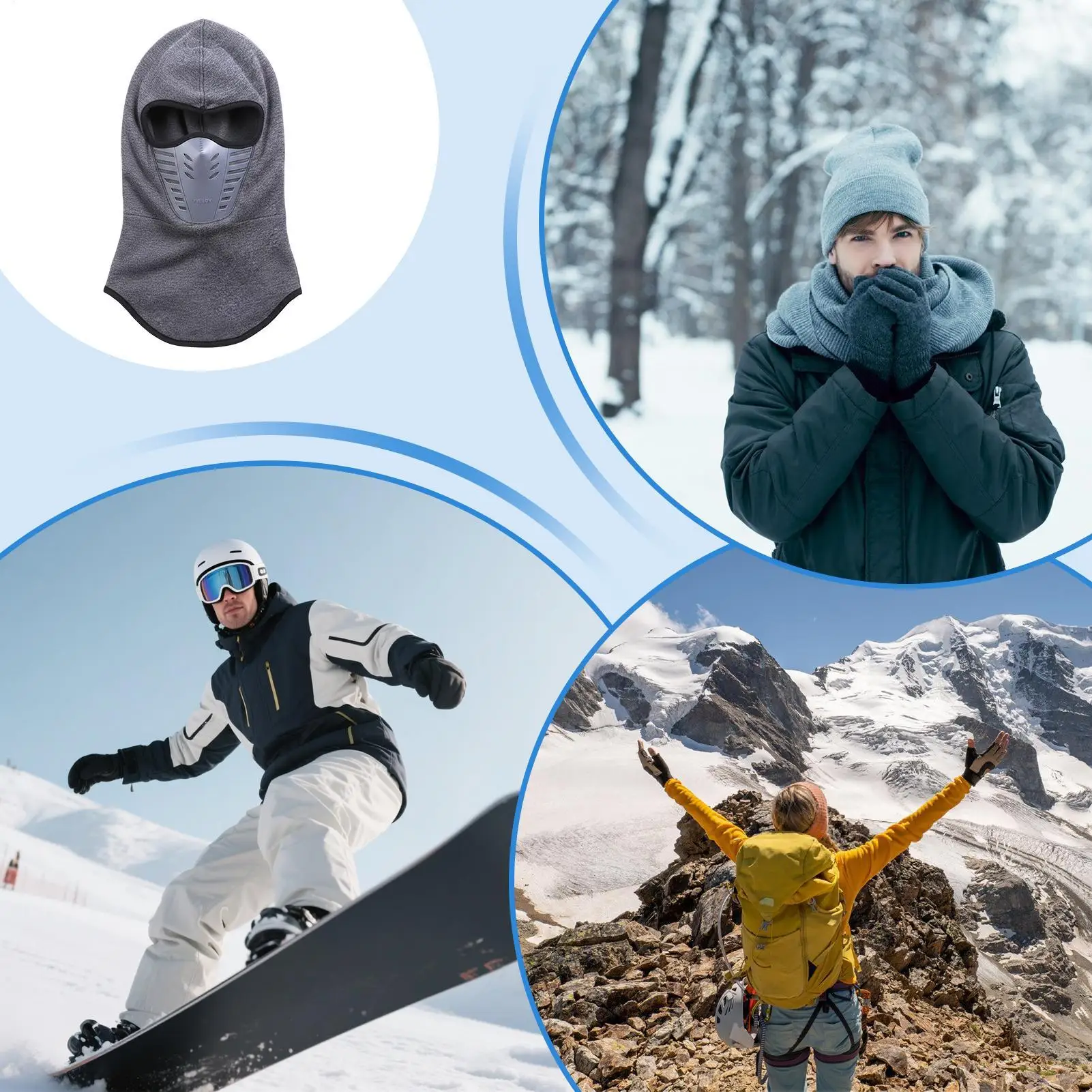 Riding Face Cover Warm Breathable Cold Weather Protector Scarf Men Women Winter Face Warmer For Fishing Cycling Mountaineering