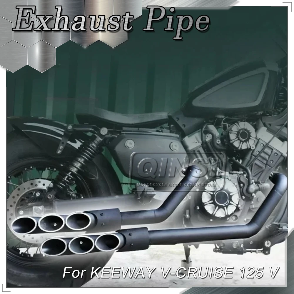 For BENDA KEEWAY V-CRUISE 125 V 302 C Harley Exhaust 2 Out 2 6 Hole Exhaust Straight Tail Section Lossless Direct Installation