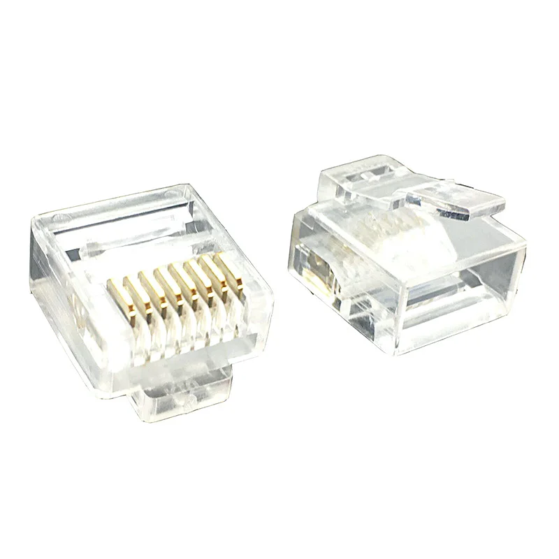 RJ45 8P8C Modular Ethernet Plug RJ45 Short Body Plug Aperture 1.0mm Cat5e Flat Cable Network Connector