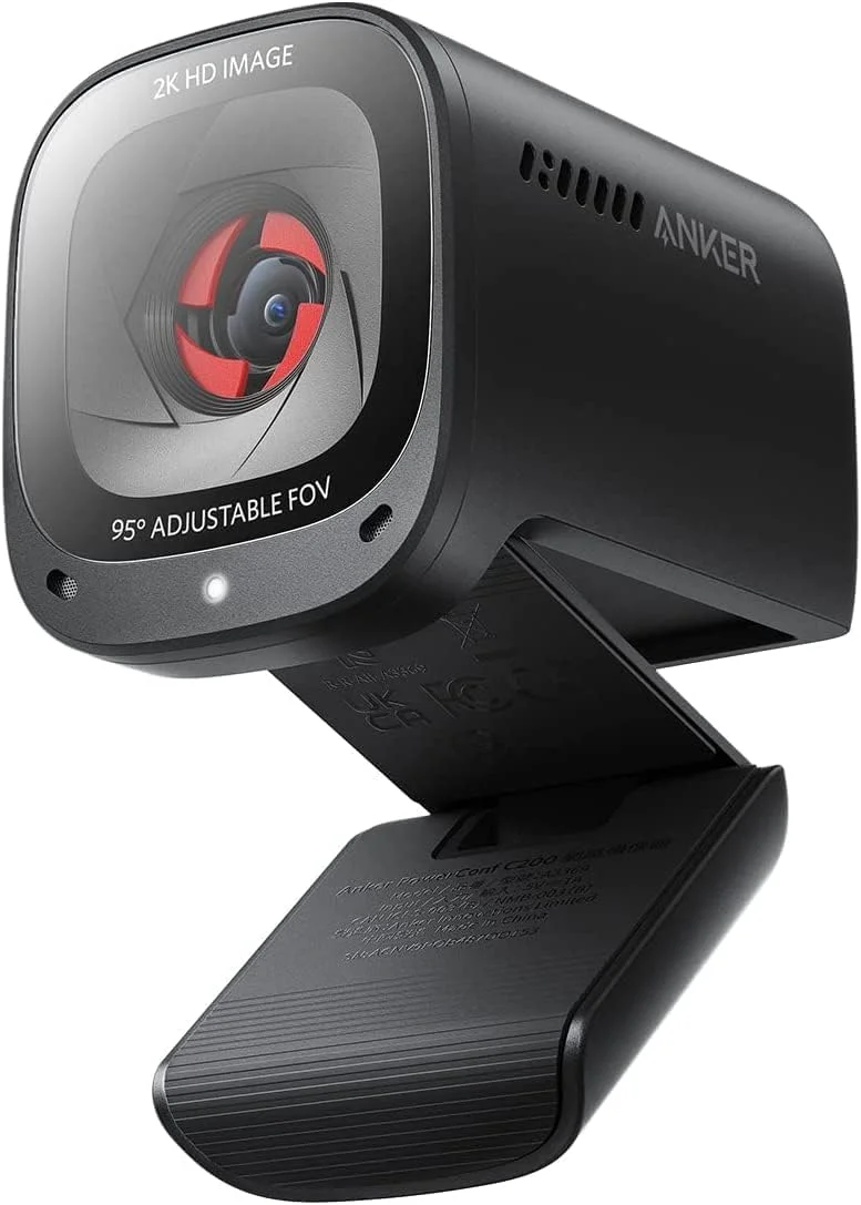 2K Webcam with AI Noise Cancellation, Low-Light Correction, Adjustable View & Privacy Cover for PC/Laptop/Mac