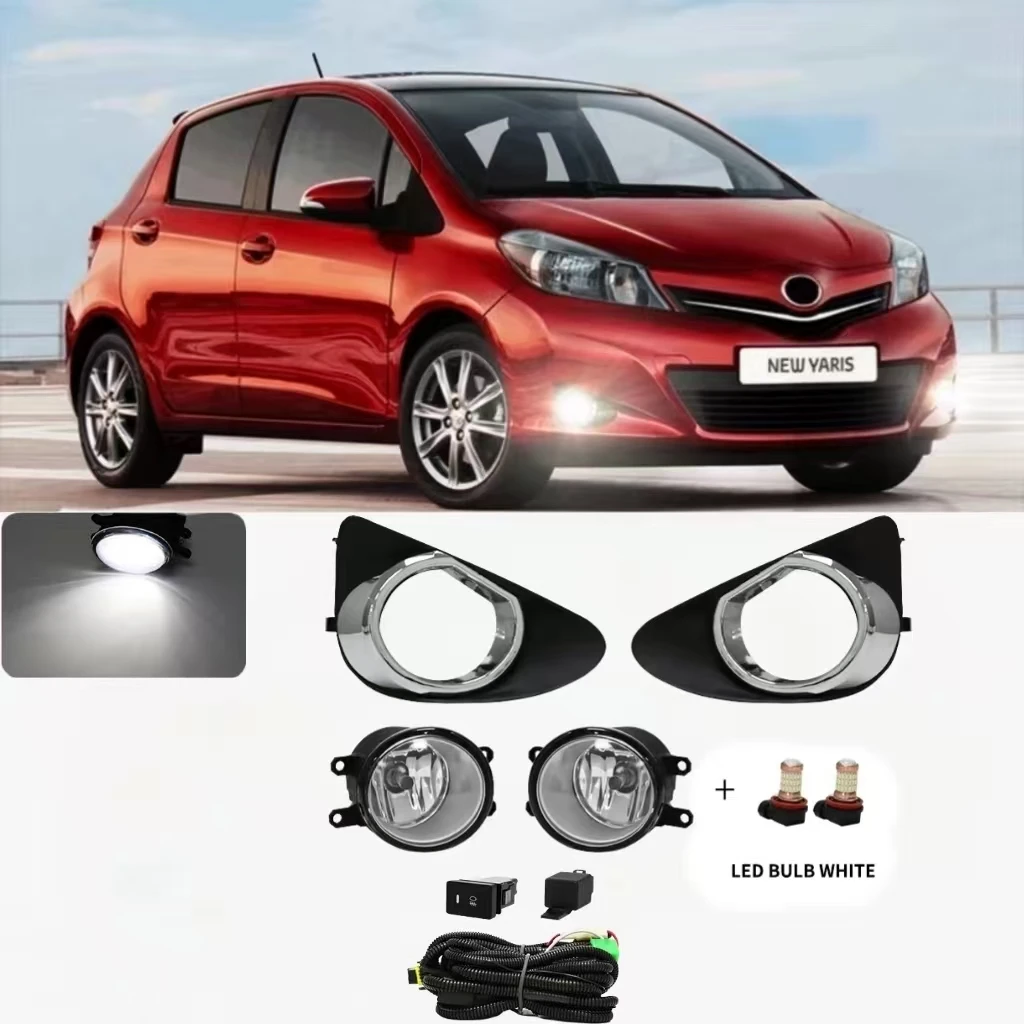 

DLAA Fog Lamp Assembly For Toyota Yaris Hatchback 2012 2013 2014 Daytime Running Light White Yellow Daylight With Wires Relay