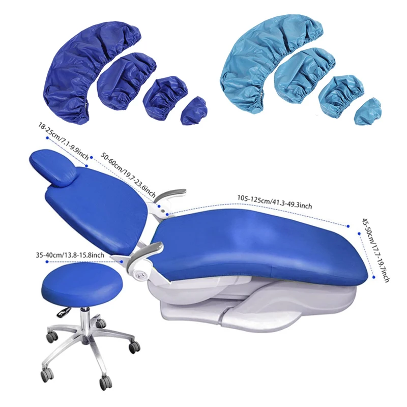 치과 의자 커버 유닛, PU 가죽 탄성 방수 보호 케이스, 좌석 의자 커버, 치과 의자 매트, 발 패드, 1 세트