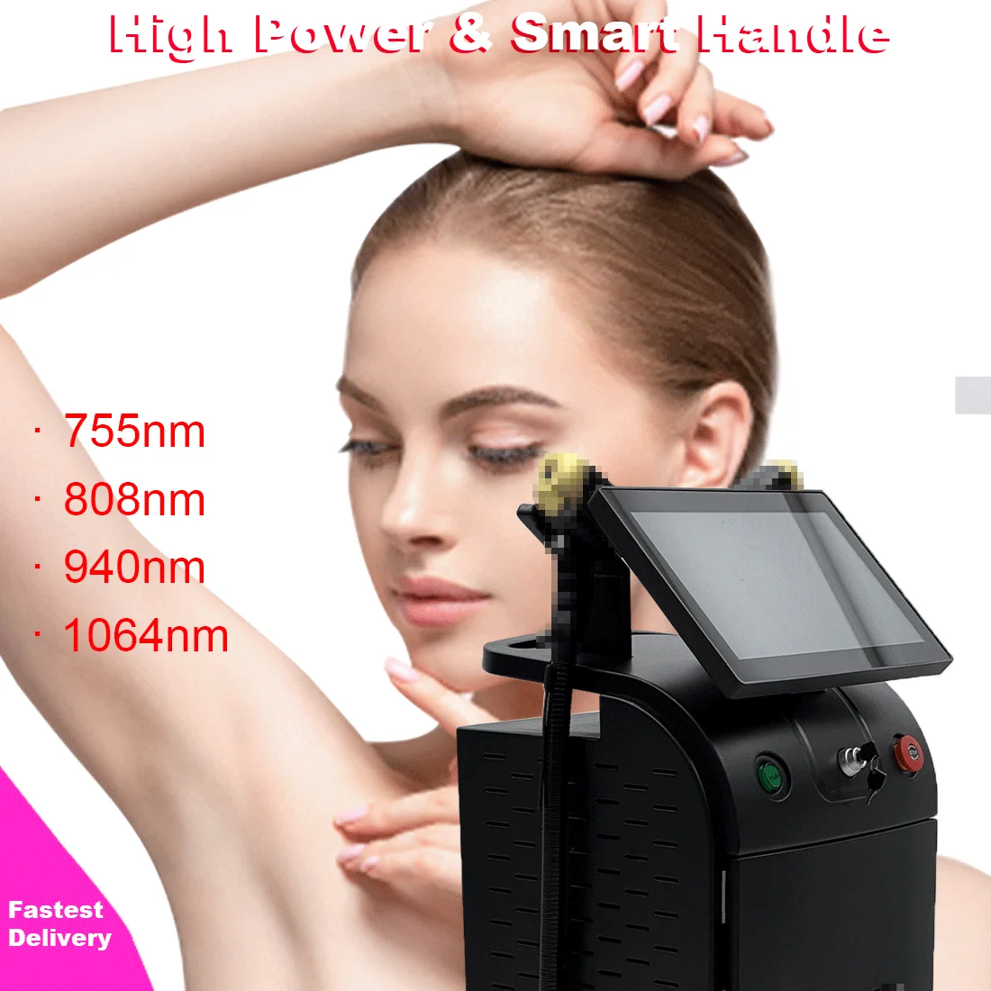 

Home Salon Diode Laser 4 Wavelengths Ice Cooling System 755/808/1064nm Rechargeable Hair Maintenance Tool CE Safe