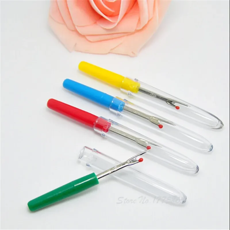 New (1Pack)=4Pc Plastic Handle Craft Thread Cutter Seam Ripper Stitch Unpicker Sewing Tool AA7401